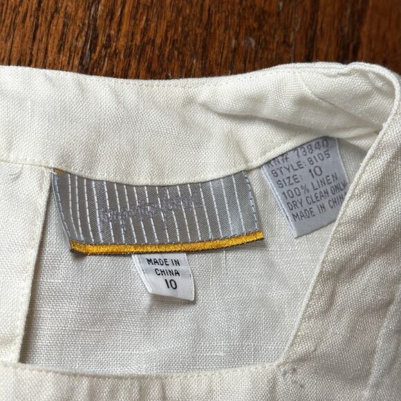 Jacqueline Ferrar women’s 10 cream 100% linen button back Sleeveless Top shirt - Picture 2 of 4